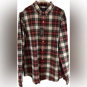 Ralph Lauren Men's Plaid Shirt - Red, Green, and White